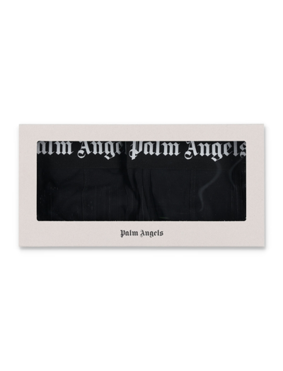 Palm Angels Two-pack Of Cotton Boxer Shorts With Branded Elastic Band In Black