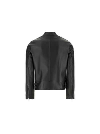 Shop Dsquared2 Leather Jacket In 900