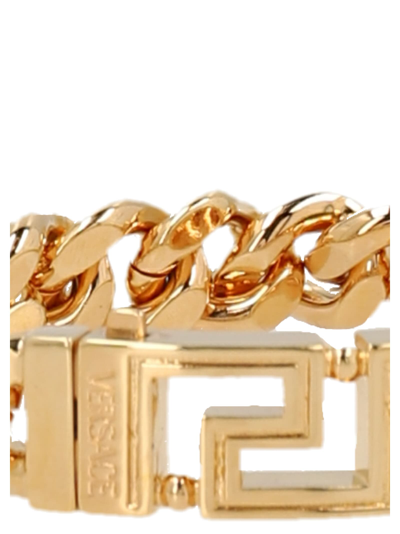 Shop Versace Logo Chain Bracelet In Oro