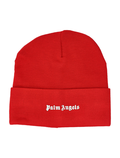 Shop Palm Angels Classic Logo Beanie In Red