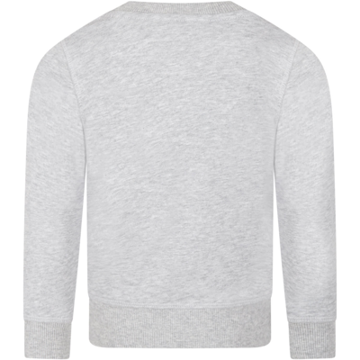 Shop Kenzo Grey Sweatshirt For Girl With Tiger In Grigio