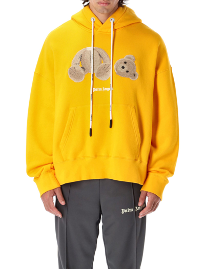Shop Palm Angels Bear Hoodie In Yellow