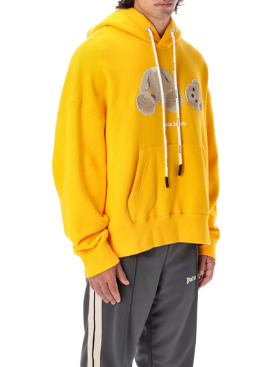 Shop Palm Angels Bear Hoodie In Yellow