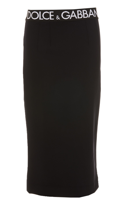 Shop Dolce & Gabbana Logo Midi Skirt