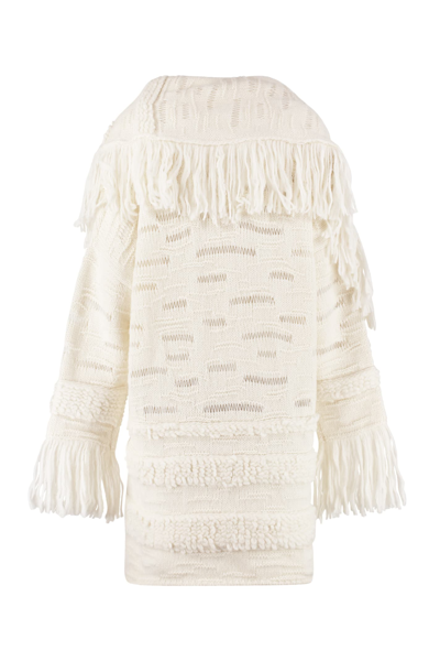 Shop Stella Mccartney Oversize Tricot Wool Cardigan In Natural