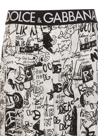 Shop Dolce & Gabbana Dg Graffiti Midi Skirt In Dark Side Fdo Bco