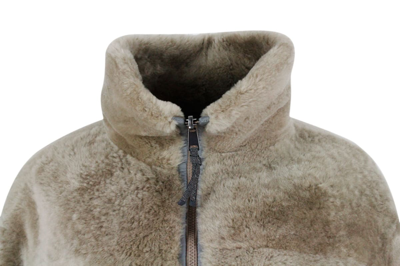 Shop Brunello Cucinelli Reversible Jacket Jacket In Very Soft And Precious Shearling In Ice