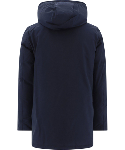 Shop Woolrich Arctic Hooded Down Coat In Blu