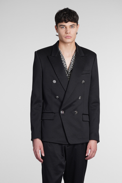 Shop Balmain Blazer In Black Polyamide