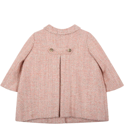 Shop Bonpoint Pink Coat For Baby Girl In Rosa
