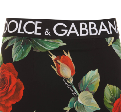 Shop Dolce & Gabbana Logo And Roses Print Mini Skirt In Nero