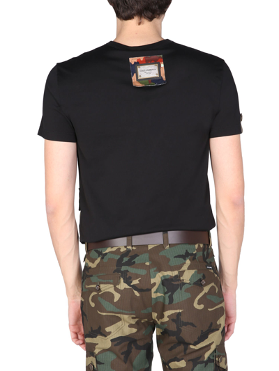 Shop Dolce & Gabbana T-shirt With Print And Camouflage Details In Black