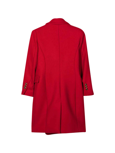Shop Balmain Red Coat Girl In Rosso
