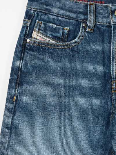 Shop Diesel Distressed Effect Jeans In Blue