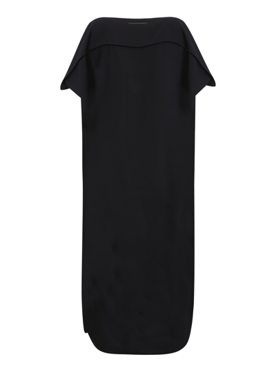 Shop Mm6 Maison Margiela Dress Asymmetrical Design Black