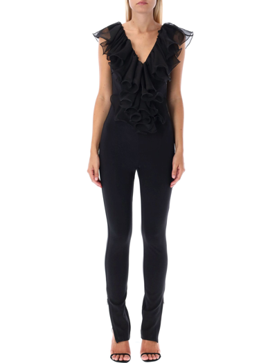 Shop Rotate Birger Christensen Jumpsuit With Frill In Black