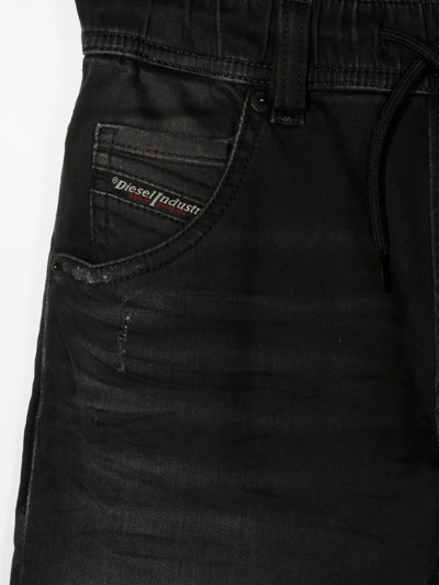 Shop Diesel Slim Jeans With Drawstring In Black