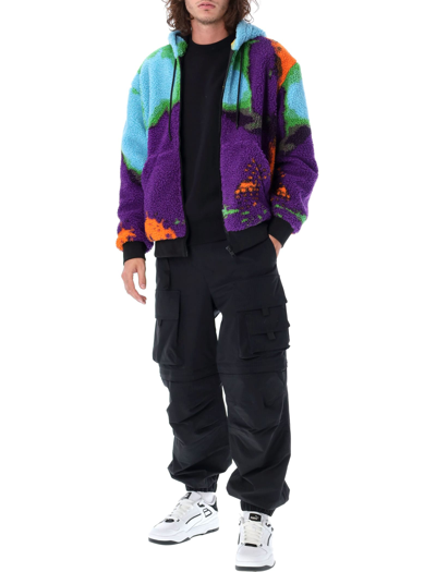Shop Msgm Multicolor Teddy Jacket