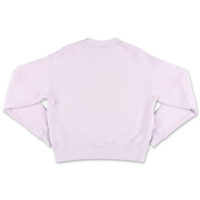 Palm Angels Kids' Bear Print Cotton Sweatshirt In Purple | ModeSens