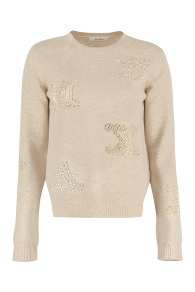 Max Mara Mia Logo Cashmere Jumper In Beige ModeSens