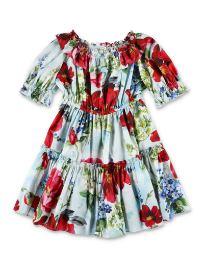 Shop Dolce & Gabbana Floral Print Dress In Flower