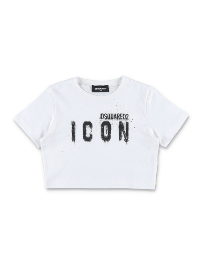 Shop Dsquared2 Cropped Icon T-shirt In White