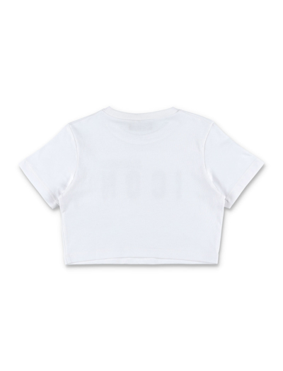 Shop Dsquared2 Cropped Icon T-shirt In White