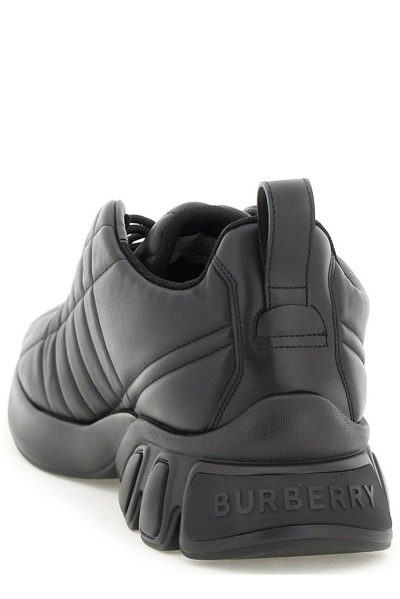 Shop Burberry Axburton Padded-detail Low-top Sneakers In Black