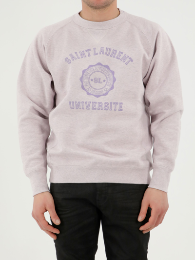 Shop Saint Laurent Université Sweatshirt In Viola
