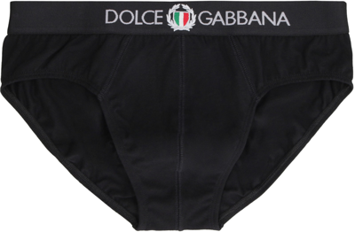 Shop Dolce & Gabbana Cotton Briefs With Elastic Band In Nero