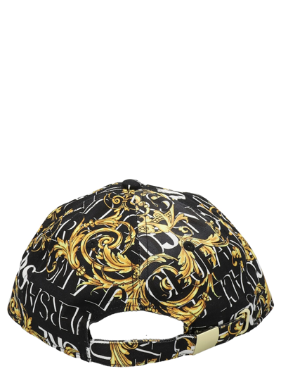 Shop Versace Jeans Couture Logo Cap In Black/gold