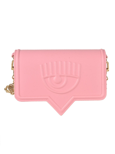 Shop Chiara Ferragni Eyelike Chain Shoulder Bag In Pink
