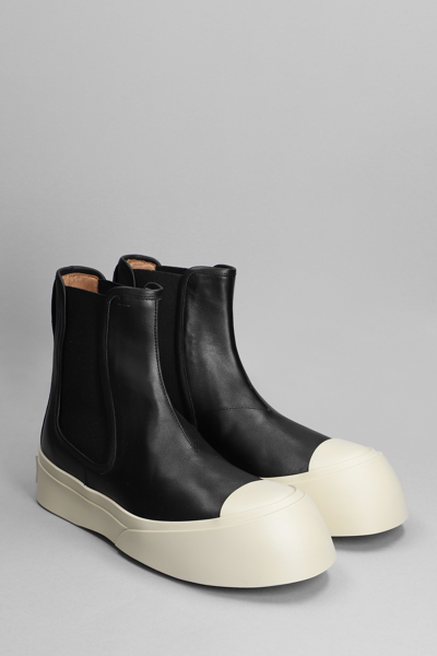 Shop Marni Sneakers In Black Leather