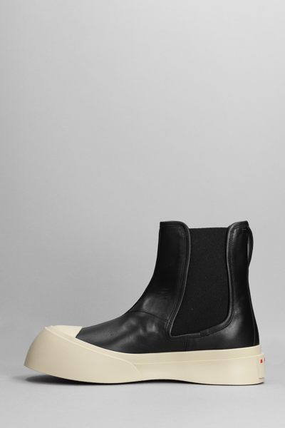 Shop Marni Sneakers In Black Leather