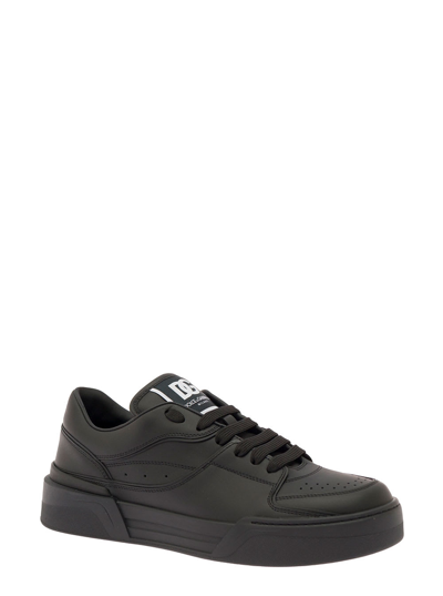 Shop Dolce & Gabbana New Roma Black Sneaker In Leather Man In Nero