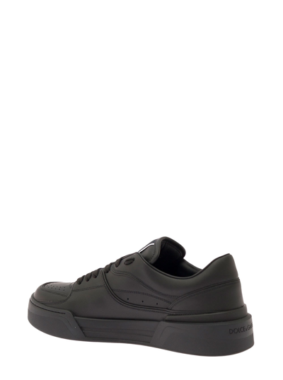 Shop Dolce & Gabbana New Roma Black Sneaker In Leather Man In Nero