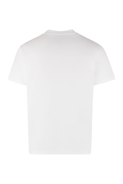 Shop Valentino Vltn Embroidered Cotton T-shirt In Bo Bianco