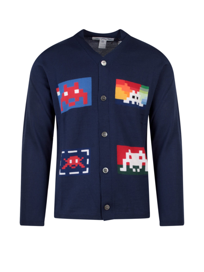 Shop Comme Des Garçons Shirt Cardigan In Blu