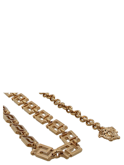 Shop Versace Greca Belt In Oro
