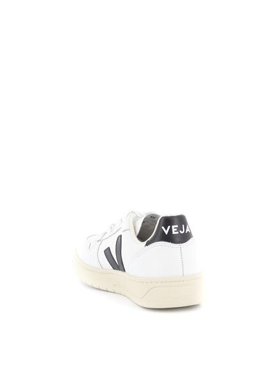 Shop Veja V-10 Leather In Extra White Black
