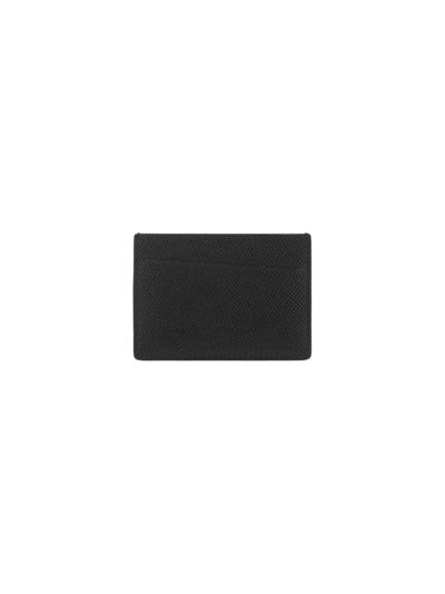 Maison Margiela Stitched Compact Textured Cardholder In Black