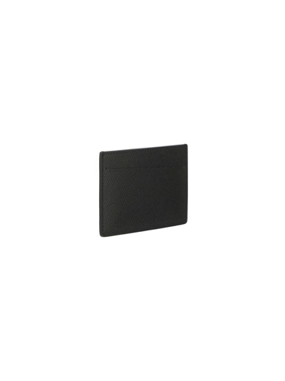 Maison Margiela Stitched Compact Textured Cardholder In Black