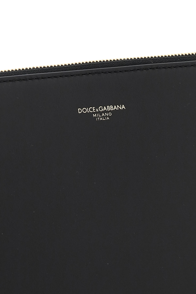 Shop Dolce & Gabbana Calfskin Pouch In Nero