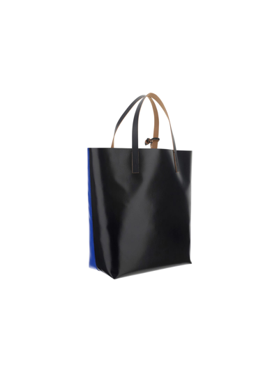 Shop Marni Shopping Bag In Blue/black