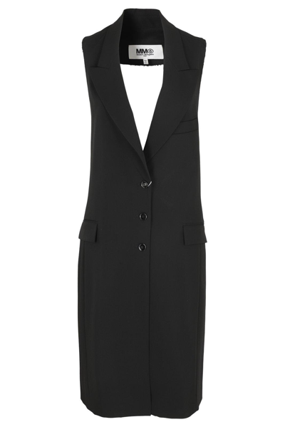 Shop Mm6 Maison Margiela Sleeveless Blazer Dress In Black