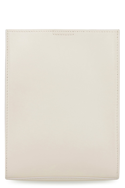 Shop Jil Sander Tangle Leather Crossbody Bag In White