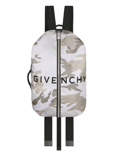 Shop Givenchy Man Adjustable G-zip Nylon Backpack With Camouflage Print