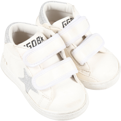 Shop Golden Goose White Sneakers For Girl With Star In White/silver