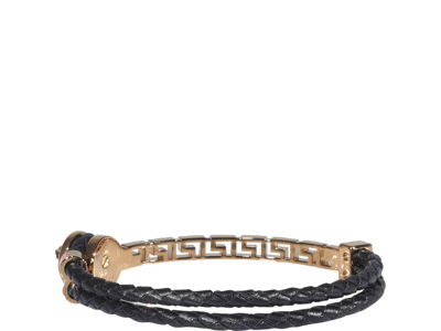 Shop Versace Medusa Bracelet In Gold/black