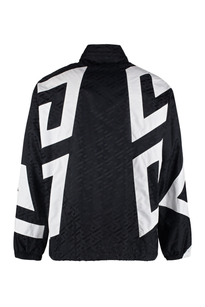 Shop Versace Windbreaker Jacket In Black